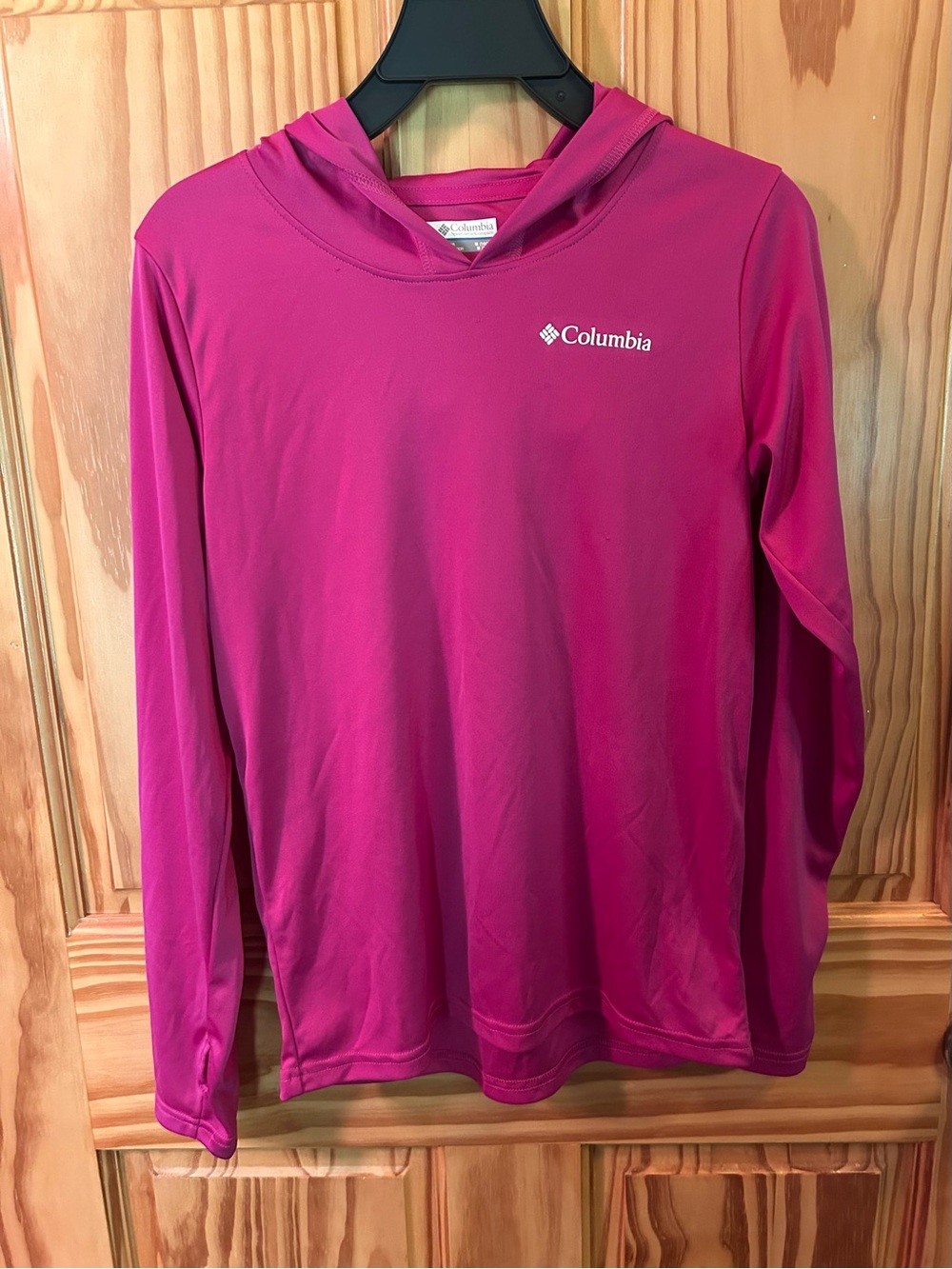 Columbia Kids Hooded Performance Top in Raspberry